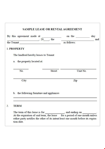 rental agreement template - create a comprehensive rental contract template