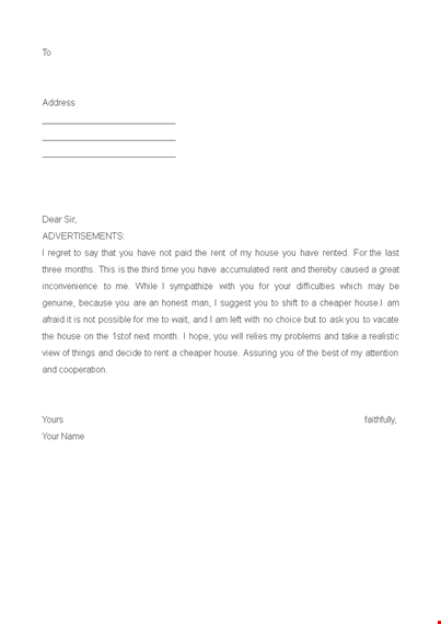 tenant warning letter from landlord template