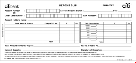 customize your banking transactions with our deposit slip template template