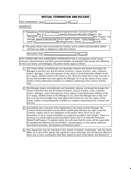 create a mutual rescission agreement for legal purposes template