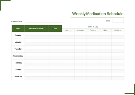 organize your weekly medication schedule: patient-friendly template template