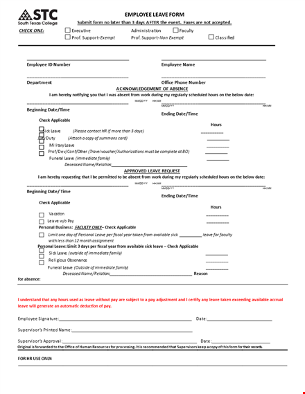 da form leave hours | efficient tracking and recording template