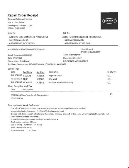 repair order template