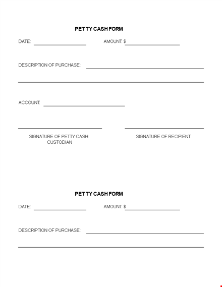 efficient petty cash log with signature - simplify your finances template