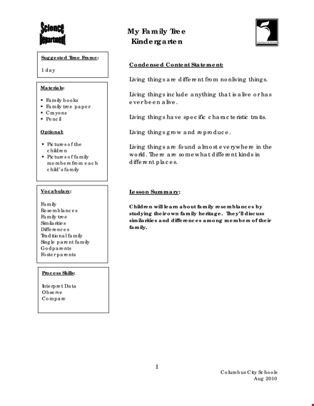 family tree template for kindergarten template