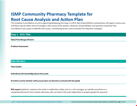 effective root cause analysis template - identify contributing factors & causes template