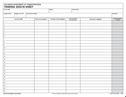 printable training sign in sheet template - download and track attendance template