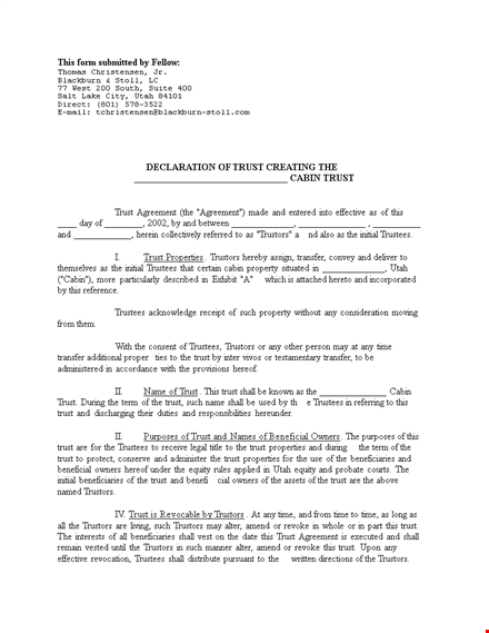 trust agreement - secure your assets with a comprehensive plan template