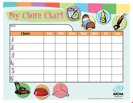 chore chart template - organize your family chores with ease template