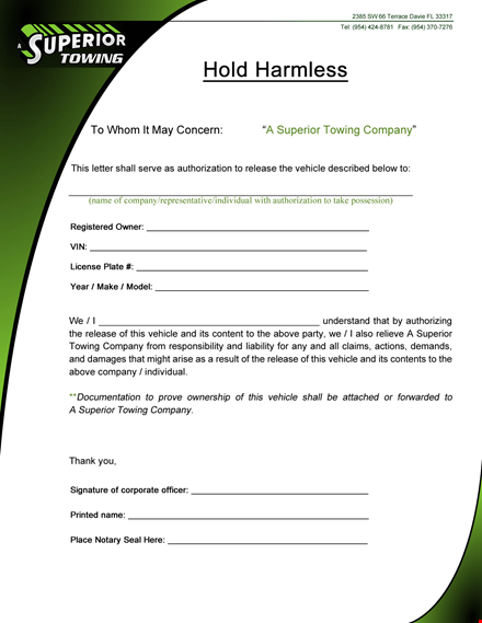 free hold harmless agreement template for protecting parties in legal situations template