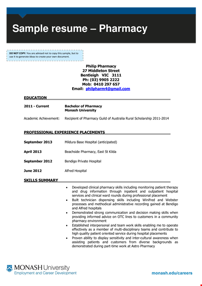 pharmacist employment template