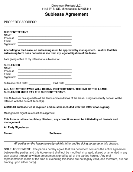 sublease agreement template - create a legal sublease agreement template