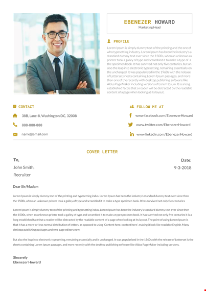 simple resume template cover letter template