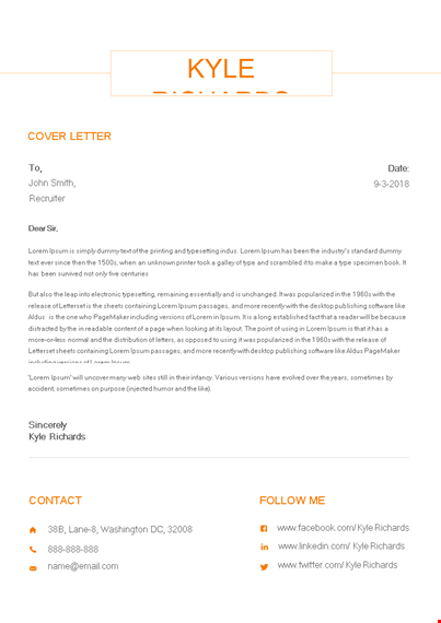 professional resume cover letter template