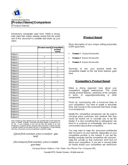 streamline your research with our competitive analysis template template