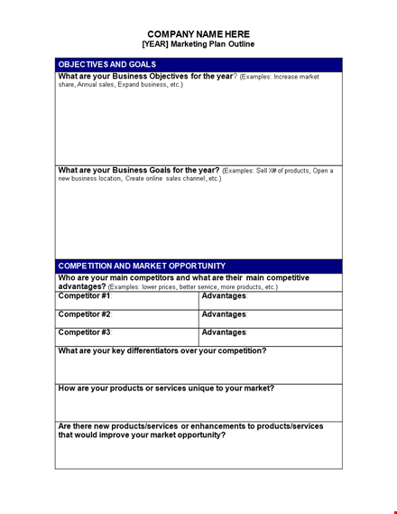 download our marketing plan template for effective audience segmentation and market strategy template