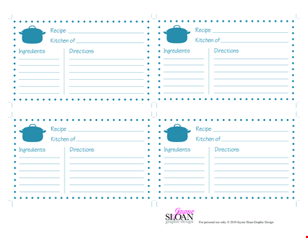 create your own cookbook template | easily organize recipes with directions and ingredients template