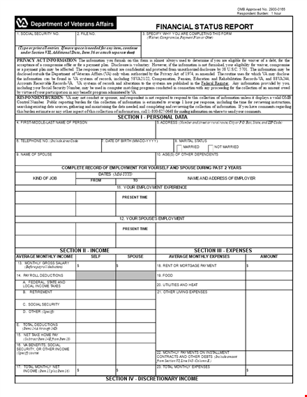 monthly company and financial status: key information on income template