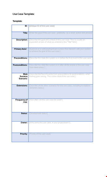 streamline your development process with our use case template - get started now! template