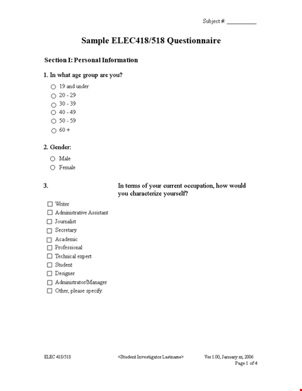 get personalized results with our questionnaire template - easy-to-use software template