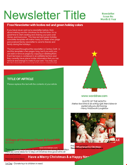 free download holiday newsletter template word doc xbvlfoiyb template