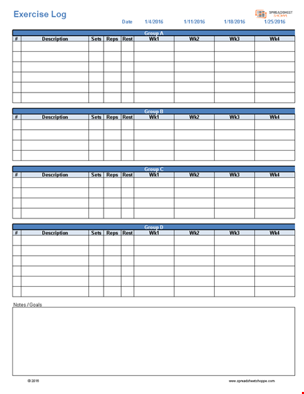 effective workout templates for groups - customizable and easy to use template