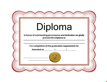 custom diploma template - create your own diploma certificate template