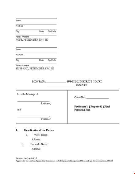 divorce papers sample format  template