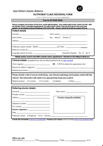 referral form template - streamline your clinic's referral process template