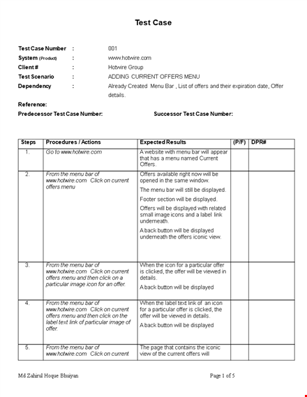 test case template - create, manage and track test cases | hotwire template