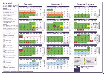 semester academic calendar template