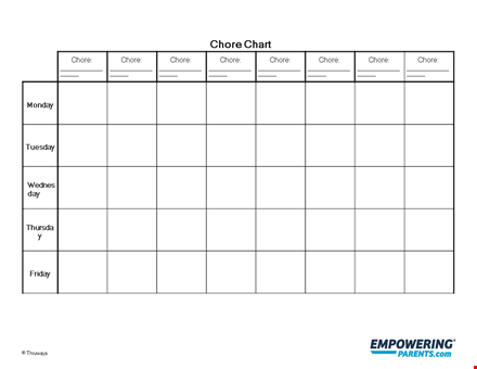 printable family chore chart template