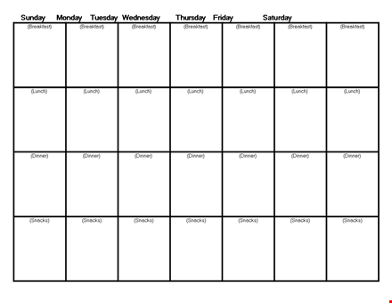 create a healthy weekly meal plan | sunday to saturday recipes template