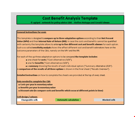 cost benefit analysis template - analyzing costs, benefits & options for maximum benefit template