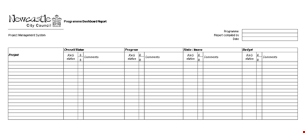 excel programme dashboard template template