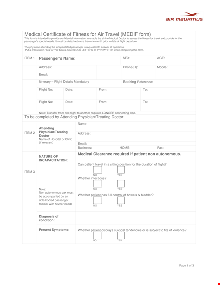 doctors fit to travel note template