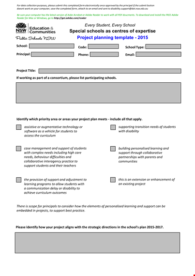 school projects planning template template