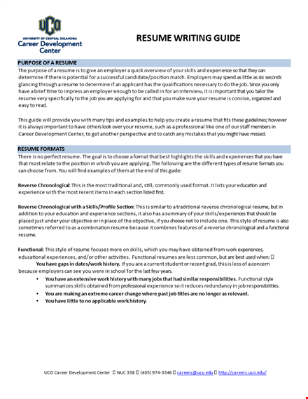 entry level chronological resume template