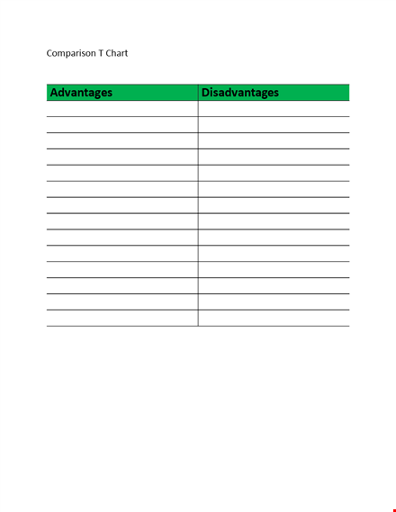 advantages of using a comparison chart template for effective comparison template