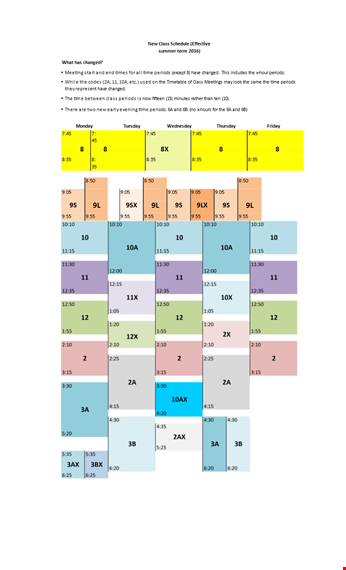 printable college class schedule template template