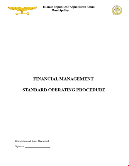 financial standard operating procedure template template