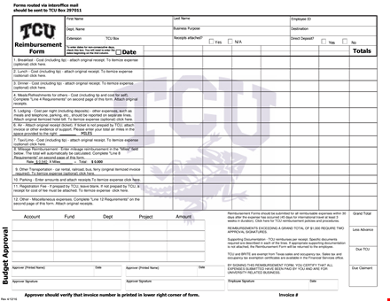 click and attach reimbursement form - get reimbursed quickly template