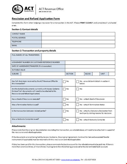 rescission agreement: ensure a smooth transaction with refund and rescission section template