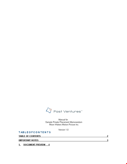 private placement memorandum template - sample document for private placement merge template