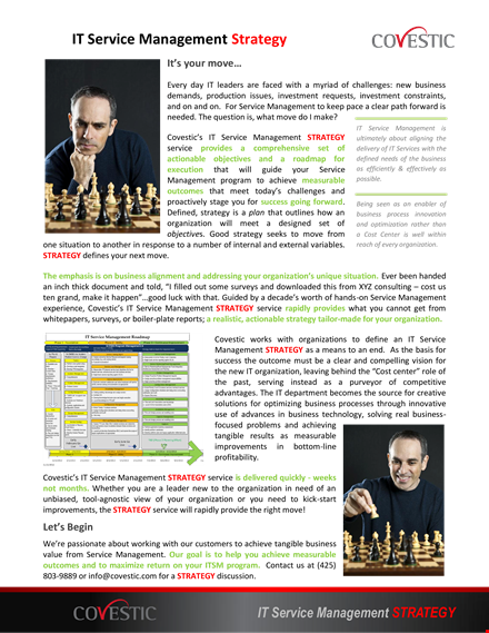it service management strategy template template