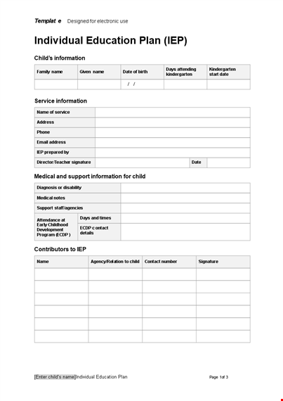 Effective Transition Plan Template for Child Learning and Information