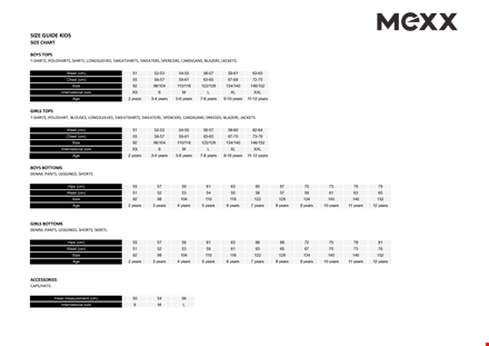 example of kids chart template template