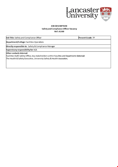 safety compliance officer job description template