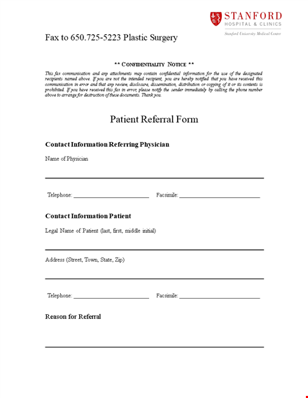 referral form template for efficient patient communication template