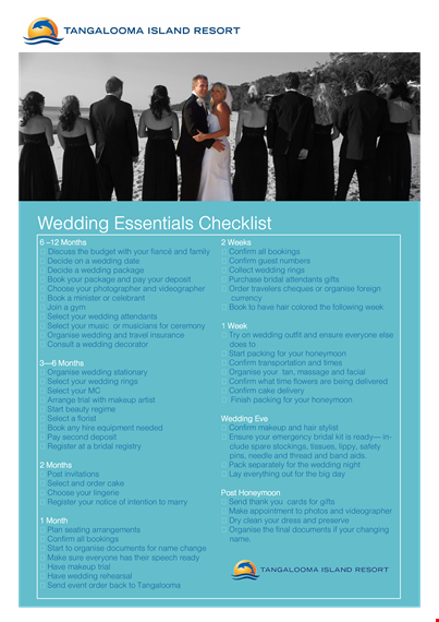 wedding day essentials checklist template